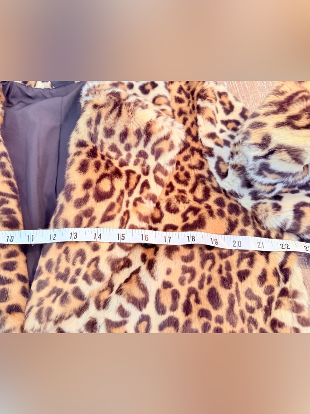NEW Love Token faux fur leopard coat size Large - Picture 10 of 11